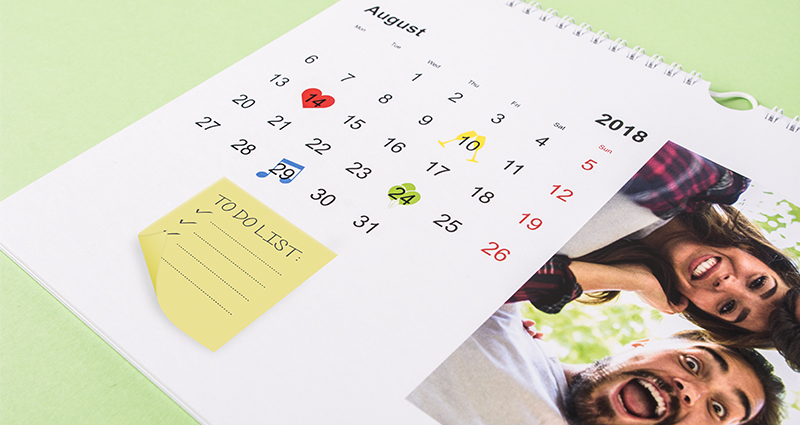 Kalendář s „seznamem úkolů” - 2