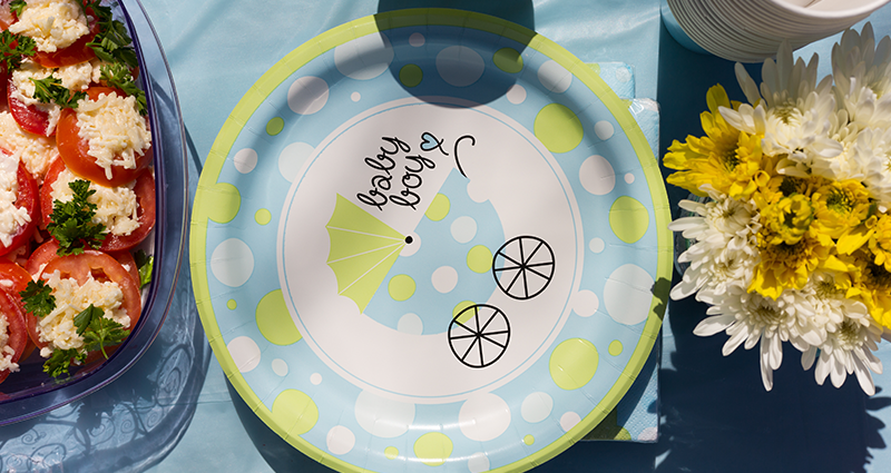 A child-themed paper plate