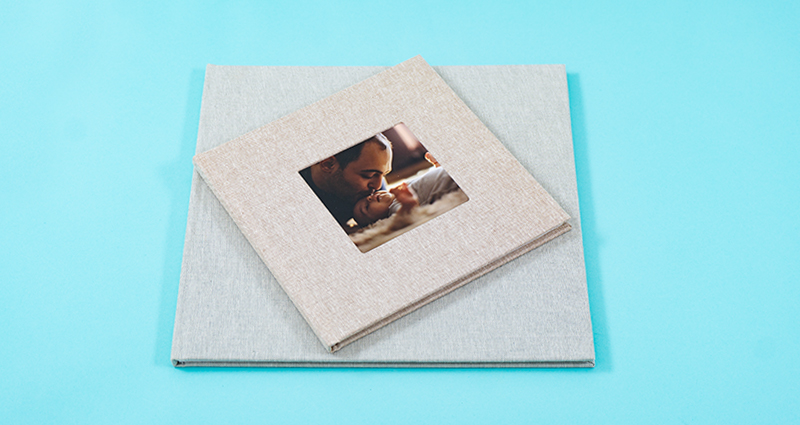 An Exclusive Photo Book with a linen-bound cover