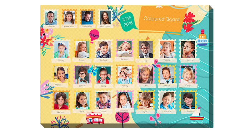 Orla de color – fotolienzo para niños en colores vivos para alumnos de la escuela primaria.a