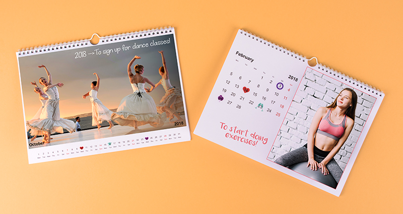Fotokalender mit Vorsätzen für das Neue Jahr  – 1. Bild