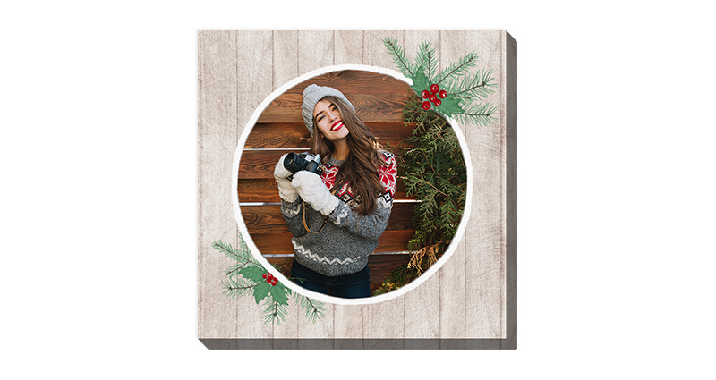 Season’s Greeting, a template of a photo canvas