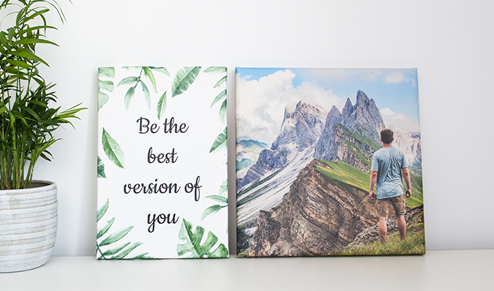 Two canvases – one with a motivational quote