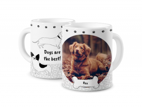 Coloured Mug Photo Mug with a Dog