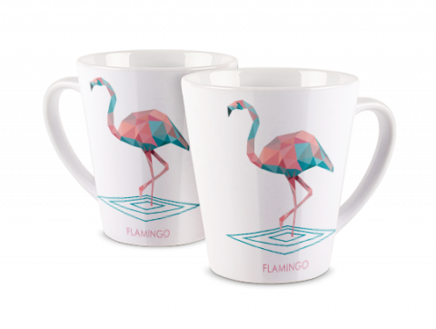 Fototasse Latte Flamingo