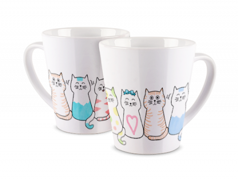Latte Mug Cat Family