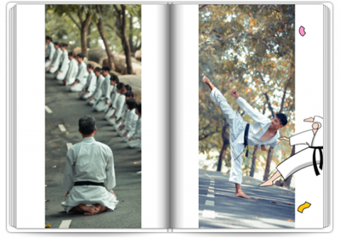 Fotokniha Premium A4 na výšku Bojová umění - karate