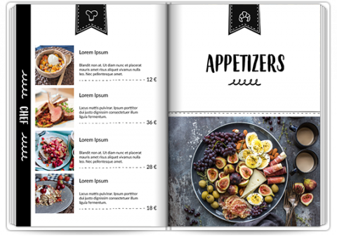 Fotokniha Premium A4 na výšku Tvoje jídelní menu