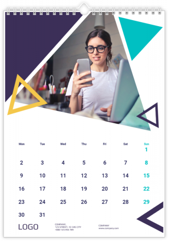 Photo Calendar A4 Portrait Business - Geometric
