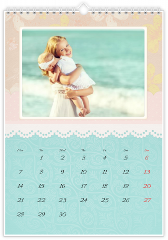 Photo Calendar 8x12 inches Embroidered