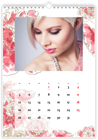 Photo Calendar A4 Portrait Flowers