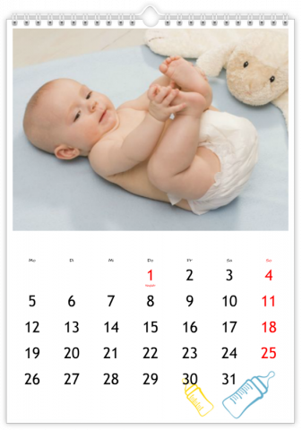 Fotokalender A4 Staand Voor baby