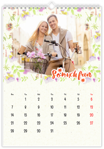 Photo Calendar A4 Portrait Pastel Floral