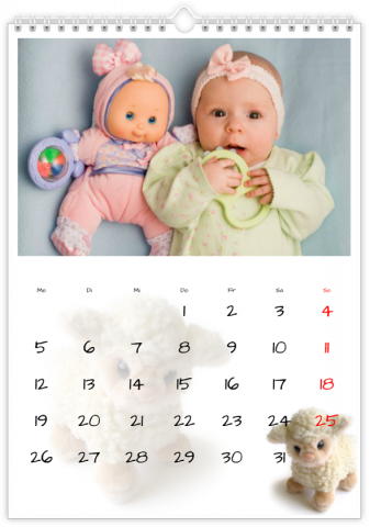 Fotokalender A4 Hochformat Plüschtiere