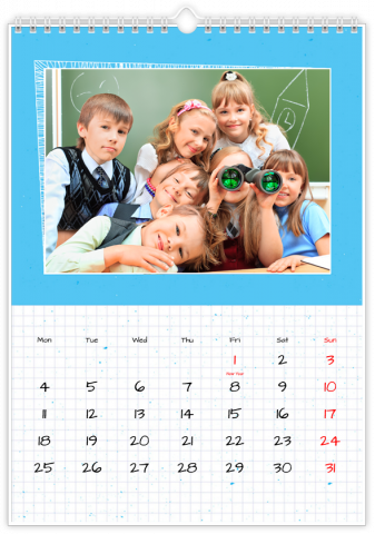 Photo Calendar A4 Portrait School Note