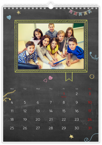 Photo Calendar A4 Portrait School Board