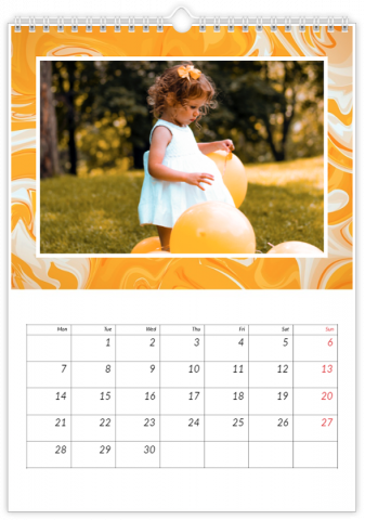 Fotokalender A4 Hochformat Gelb