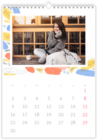 Photo Calendar 12x18 inches Watercolour Mosaic