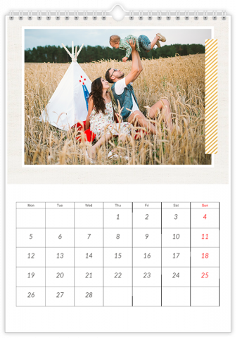 Photo Calendar A3 Portrait Happy Family