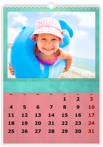 Photo Calendar A3 Portrait Colourful