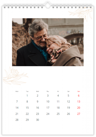 Photo Calendar 12x18 inches Subtle Love