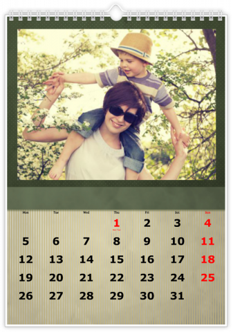 Photo Calendar A3 Portrait Green