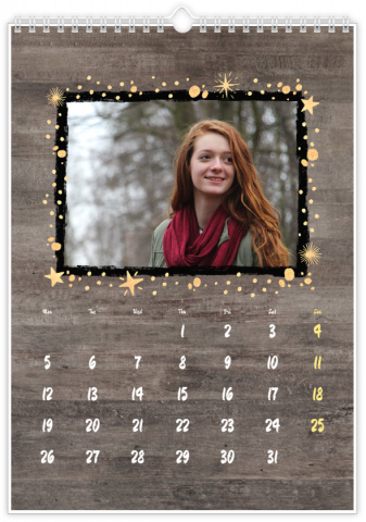 Photo Calendar 12x18 inches Wooden Style