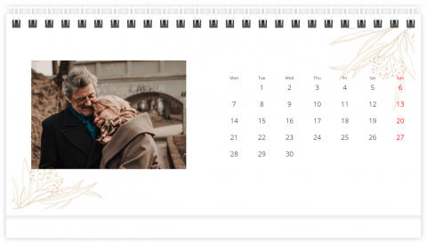 Photo Calendar Desk A5 Subtle Love