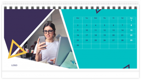 Photo Calendar Desk A5 Business - Geometric