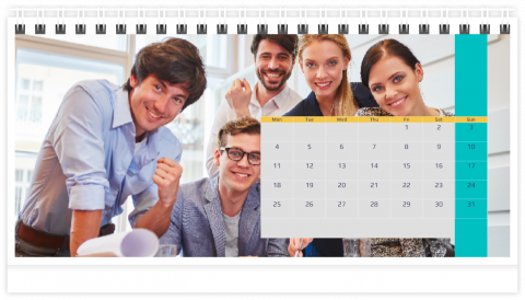 Photo Calendar Desk A5 Business - Blue