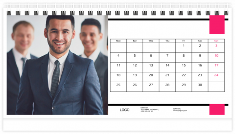 Tischkalender A5 Rosa Firmenkalender