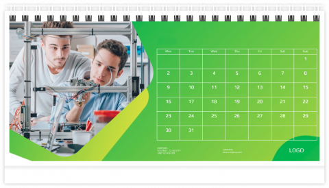 Photo Calendar Desk A5 Business - Green