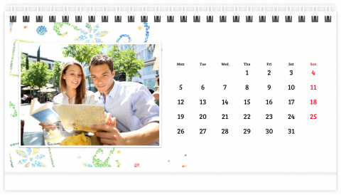 Photo Calendar Desk A5 Sunny Mosaic