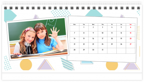 Photo Calendar Desk A5 School Pack