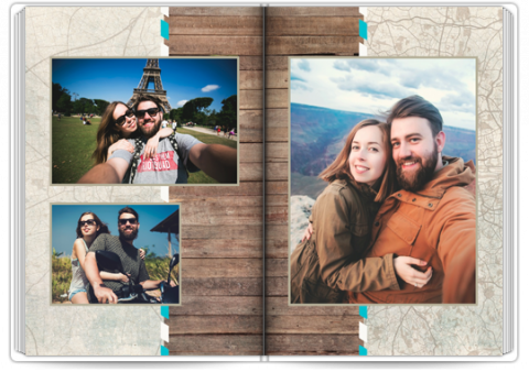 Premium Fotoboek A4 Staand Reiskaarten