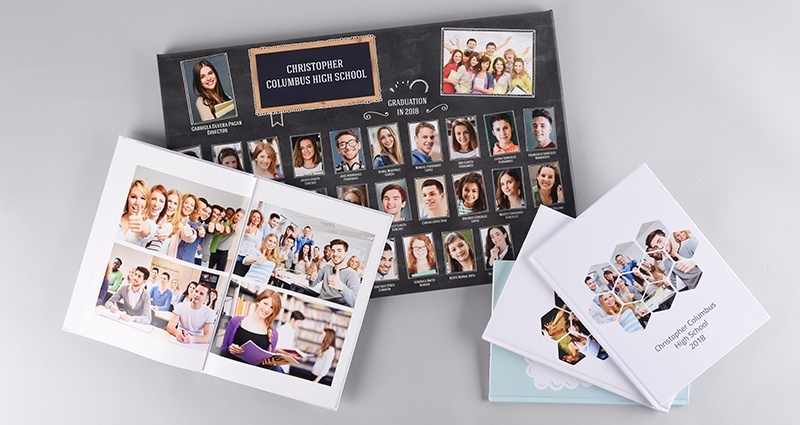 Photo canvas and school yearbook