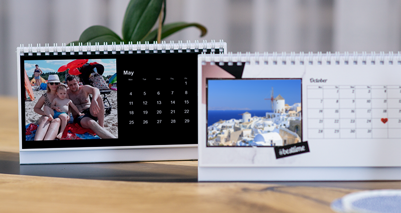 A Photo Calendar with pictures from various trips