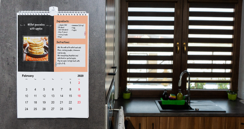 Calendrier photos avec des recettes