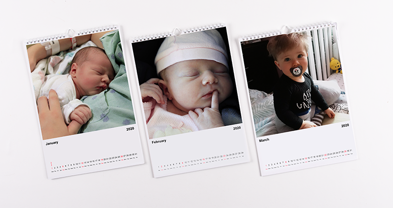 Fotocalendario con fotos del primer añito de vida