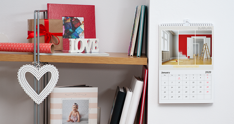 Fotokalender met de foto's van renovatiewerken en het eindresultaat