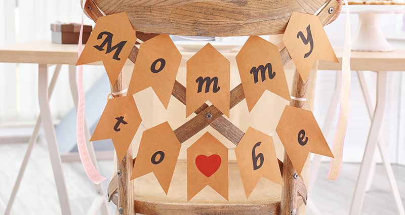 A decorated chair for the mum-to-be