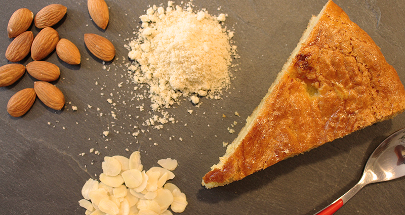 A piece of  Galette de Rois cake.