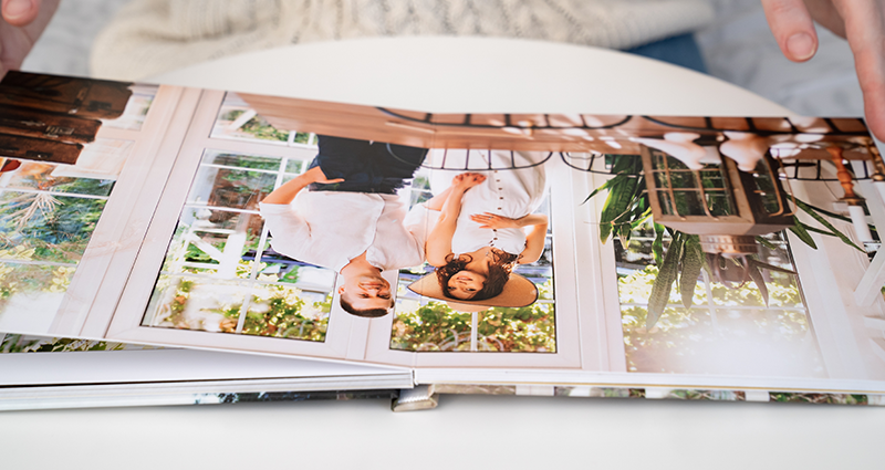 An unfolded photo book. Best photo book for year in review