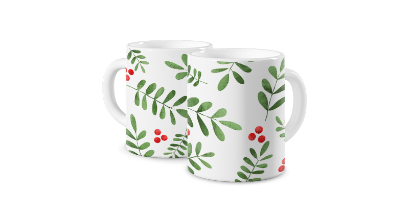 Le modèle de mug photo  Gaultheria de Noël 