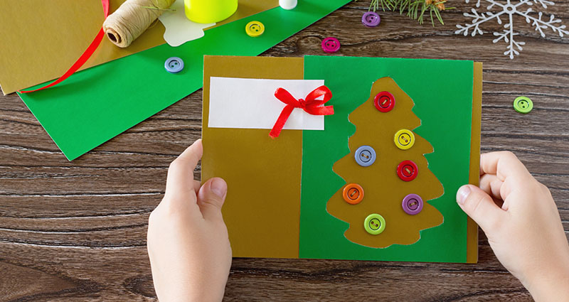 Christmas card with buttons