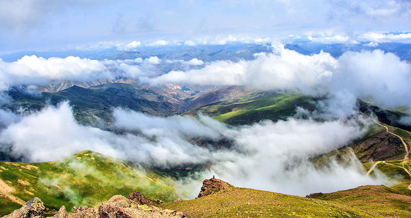 Fog in mountain valleys