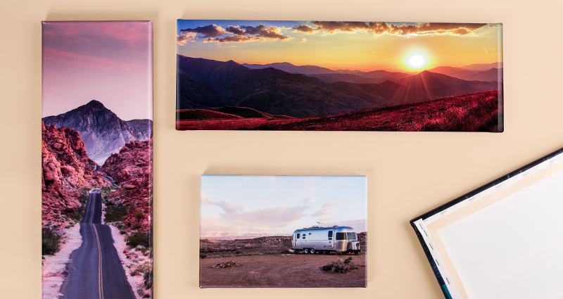 Four new formats of photo canvases, one of them is turned upside down