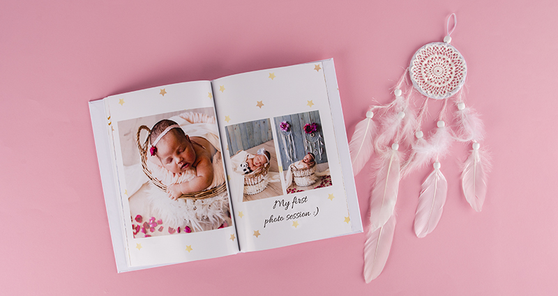 HuBorns - Album pour Coller des Photos et Écrire avec plus de 50 Pages et  Autocollants.- Livre Naissance Bébé Première Année à 5 Ans - Idéal Cadeau  pour les Nouveaux-nés : 