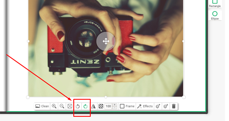 Photo edition options in Colorland’s editor – screenshot 5.