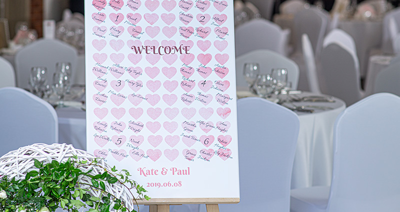 Table Number Chart Wedding